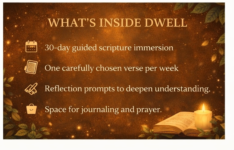 Dwell: 30-Day Scripture Immersion Bible Study (One Verse Each Week)