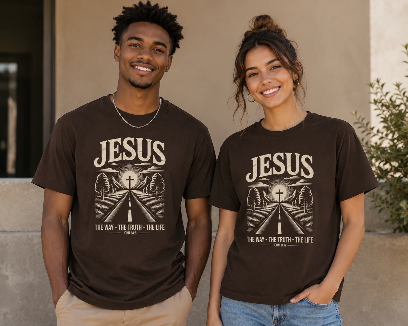 Jesus- The Way The Truth The Life– Christian Graphic T-Shirt (John 14:6)