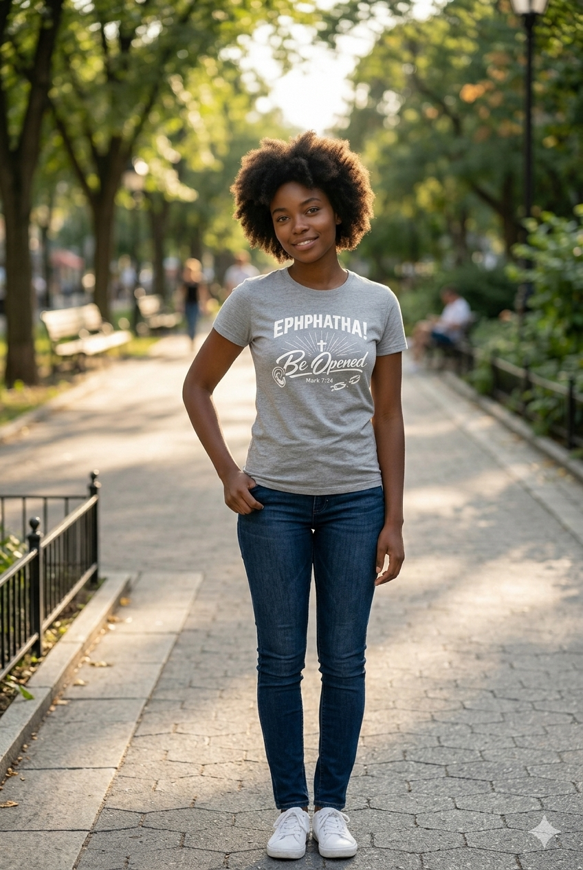 Ephphatha Shirt – “Be Opened” Mark 7:34 Christian T-Shirt | Faith-Based Tee | Minimalist Bible Verse Apparel