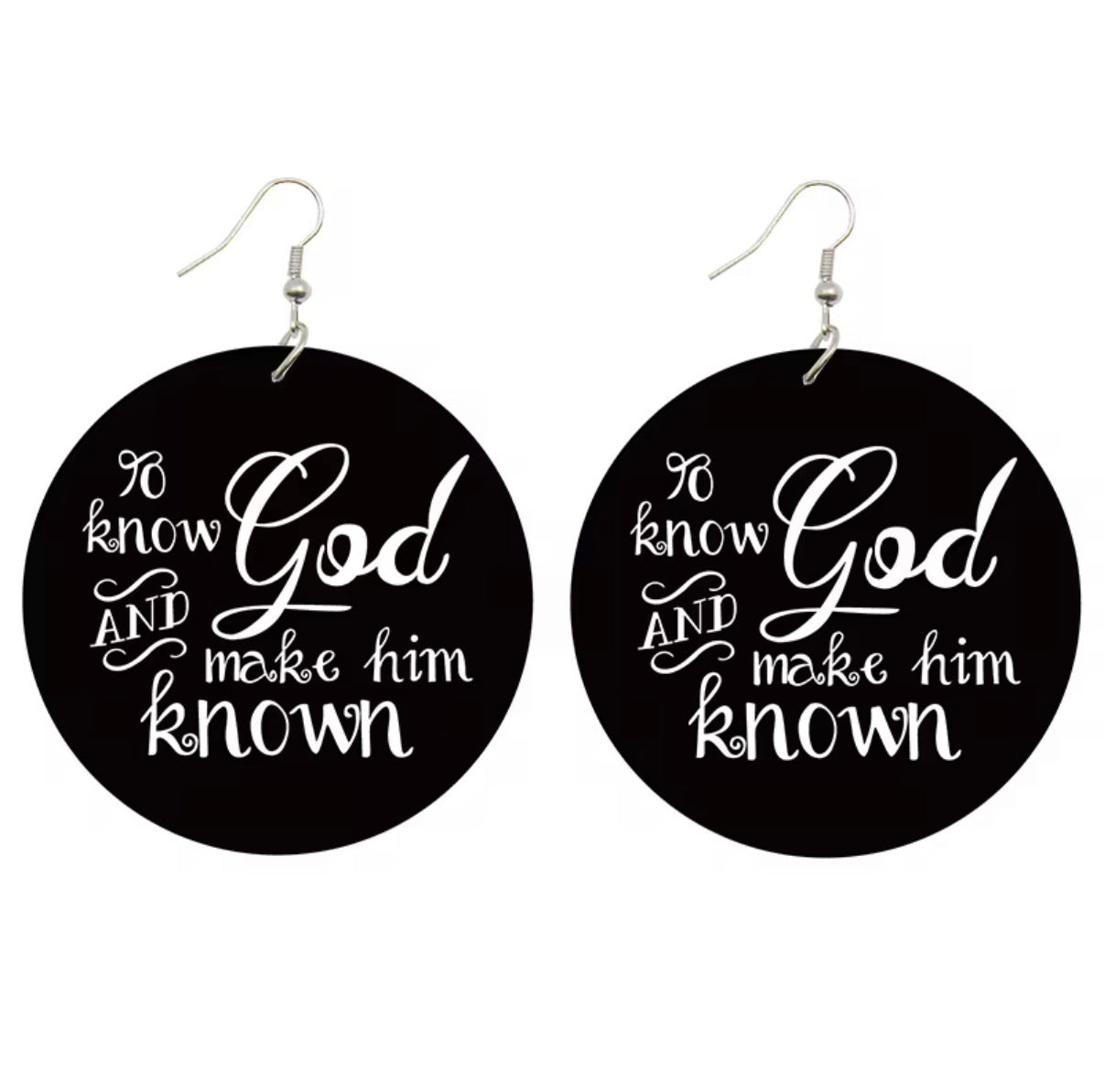 Christian Faith Statement Wooden Dangle Earrings | Inspirational Scripture Earrings | Lightweight Christian Jewelry Gift