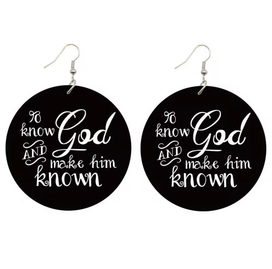 Christian Faith Statement Wooden Dangle Earrings | Inspirational Scripture Earrings | Lightweight Christian Jewelry Gift