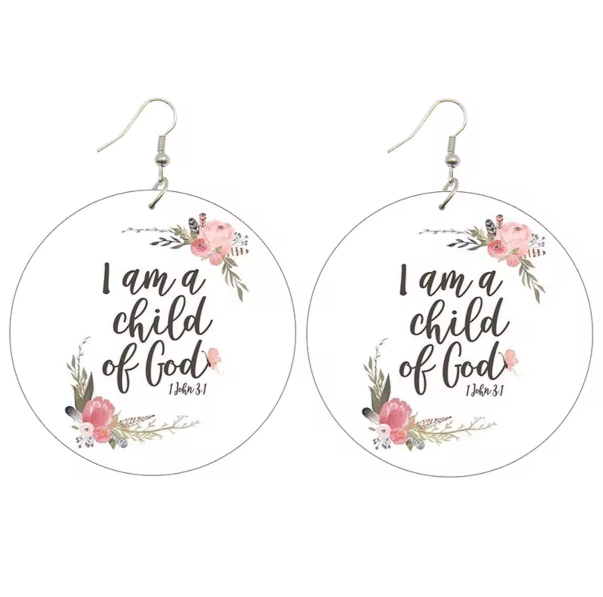 Christian Faith Statement Wooden Dangle Earrings | Inspirational Scripture Earrings | Lightweight Christian Jewelry Gift