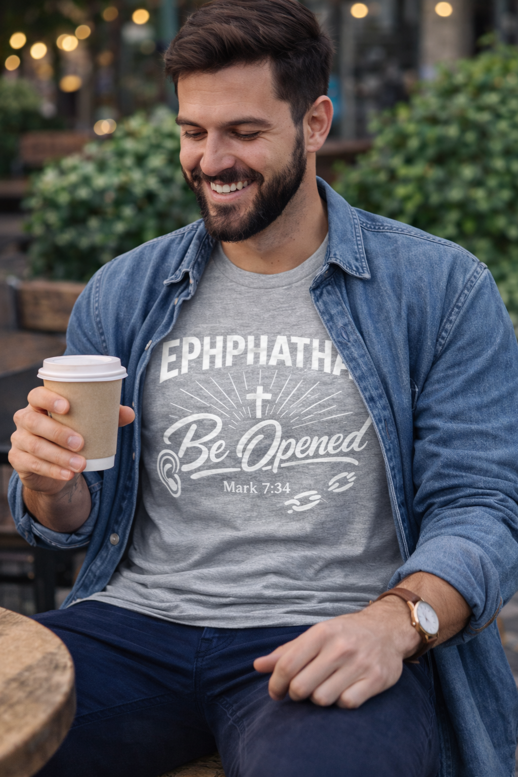 Ephphatha Shirt – “Be Opened” Mark 7:34 Christian T-Shirt | Faith-Based Tee | Minimalist Bible Verse Apparel