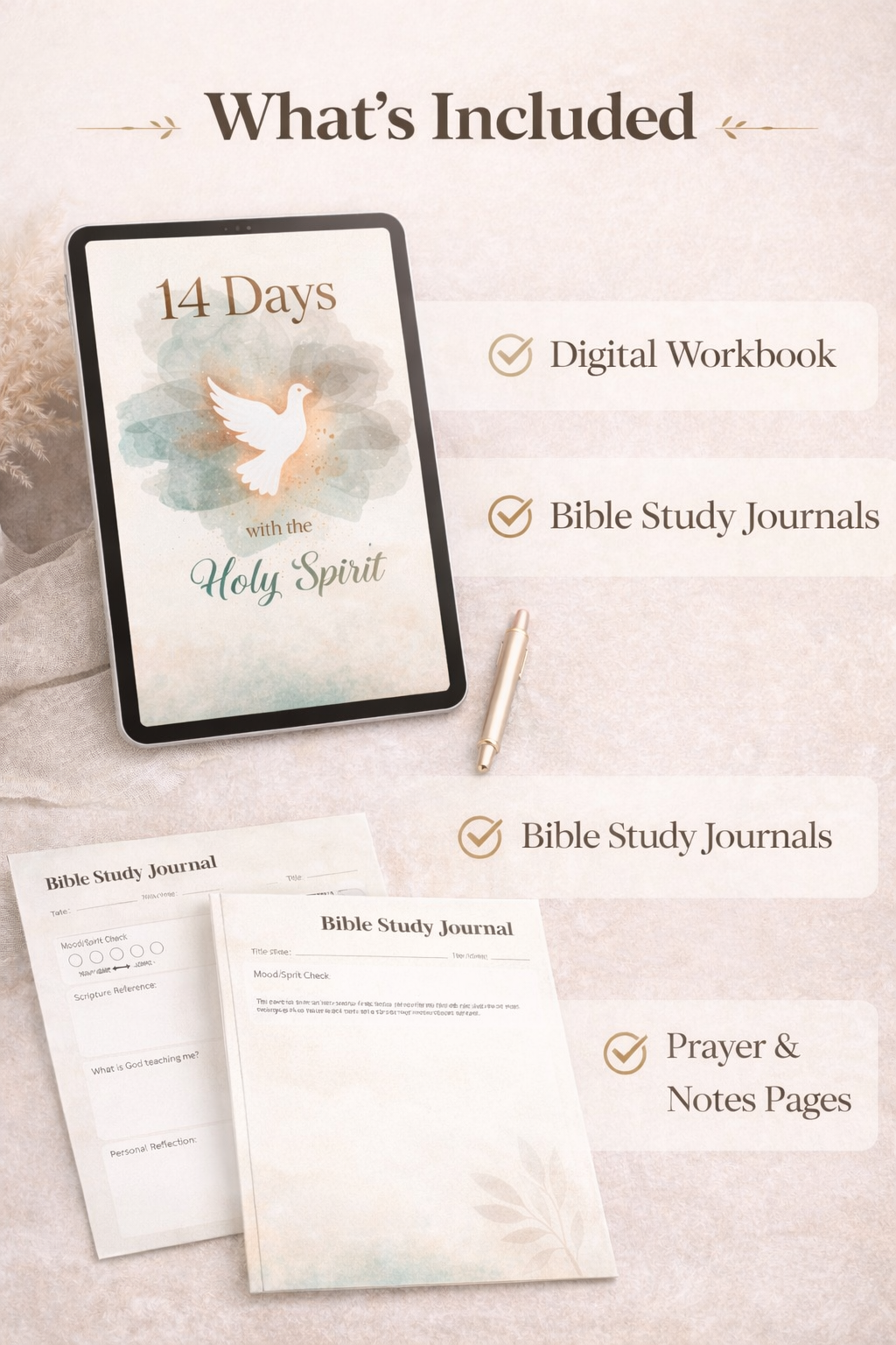 14-Day Holy Spirit Bible Study Journal (Printable PDF + iPad Friendly)