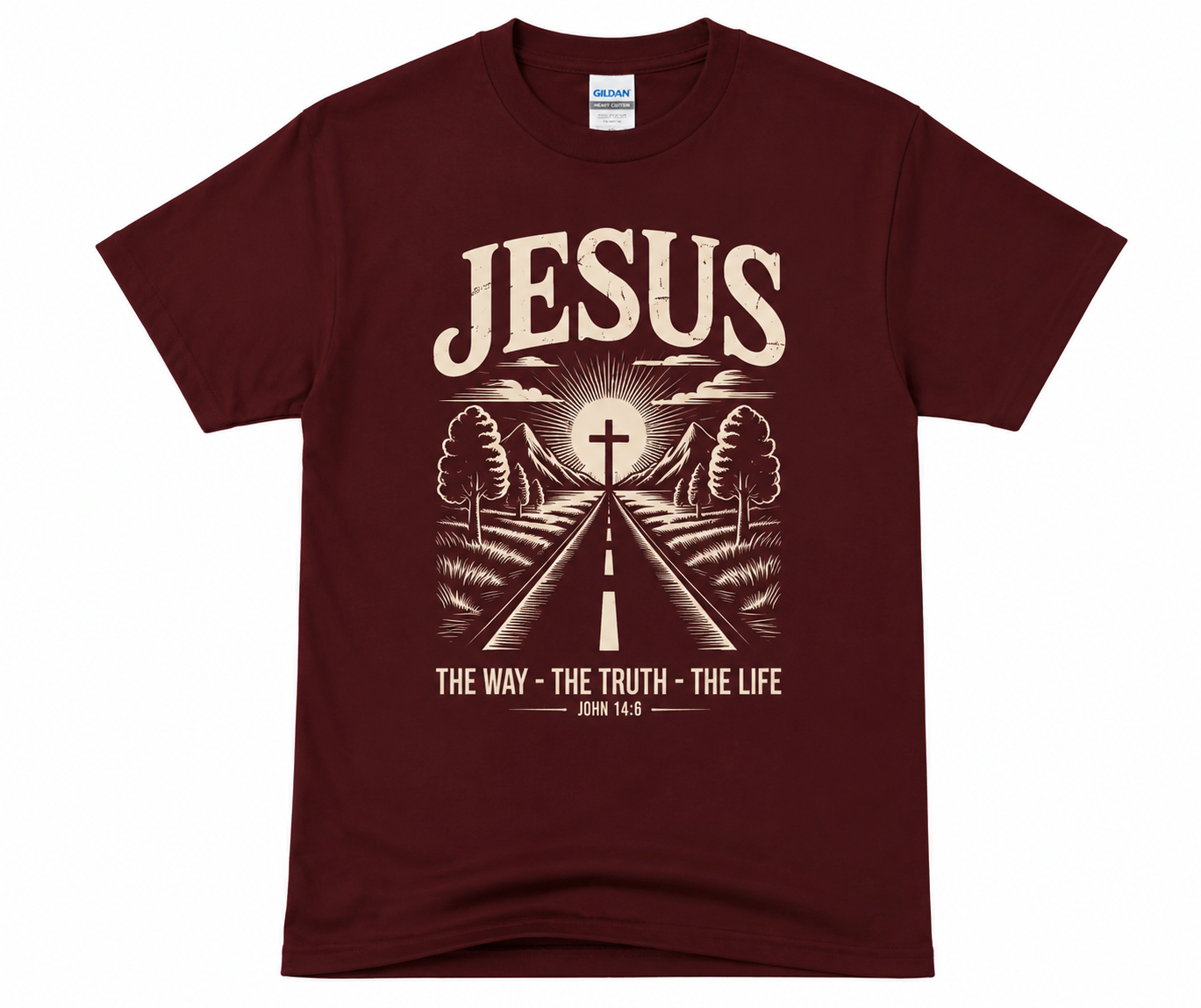 Jesus- The Way The Truth The Life– Christian Graphic T-Shirt (John 14:6)
