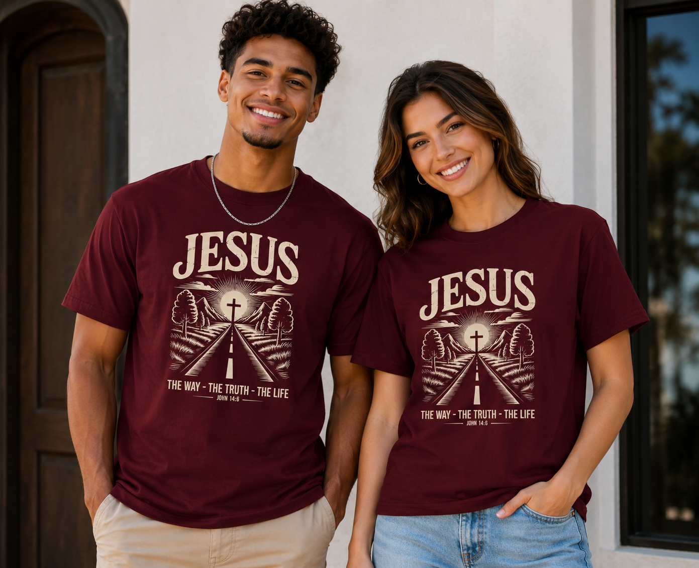Jesus- The Way The Truth The Life– Christian Graphic T-Shirt (John 14:6)