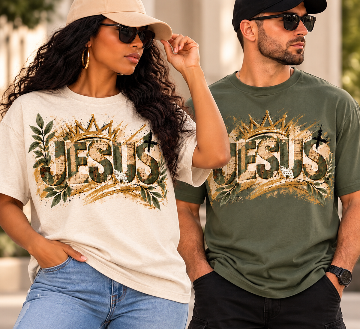 Jesus Crown Graphic Vintage Wash T-Shirt | Standard Fit Christian Faith Tee
